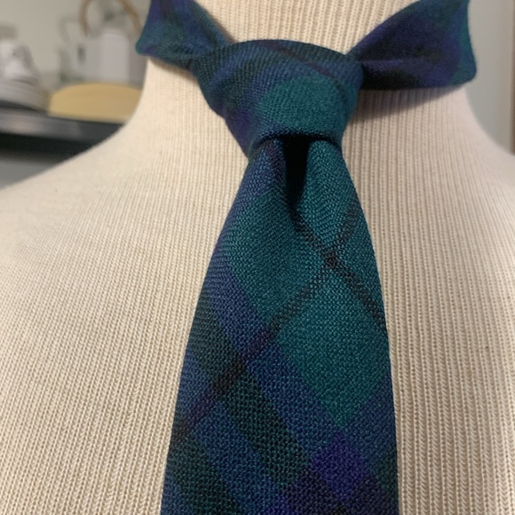 SCOTLAND WOVEN WOOL NECKTIE TARTAN CLAN MARSHALL PLAID VIBTAGE - Picture 2 of 13